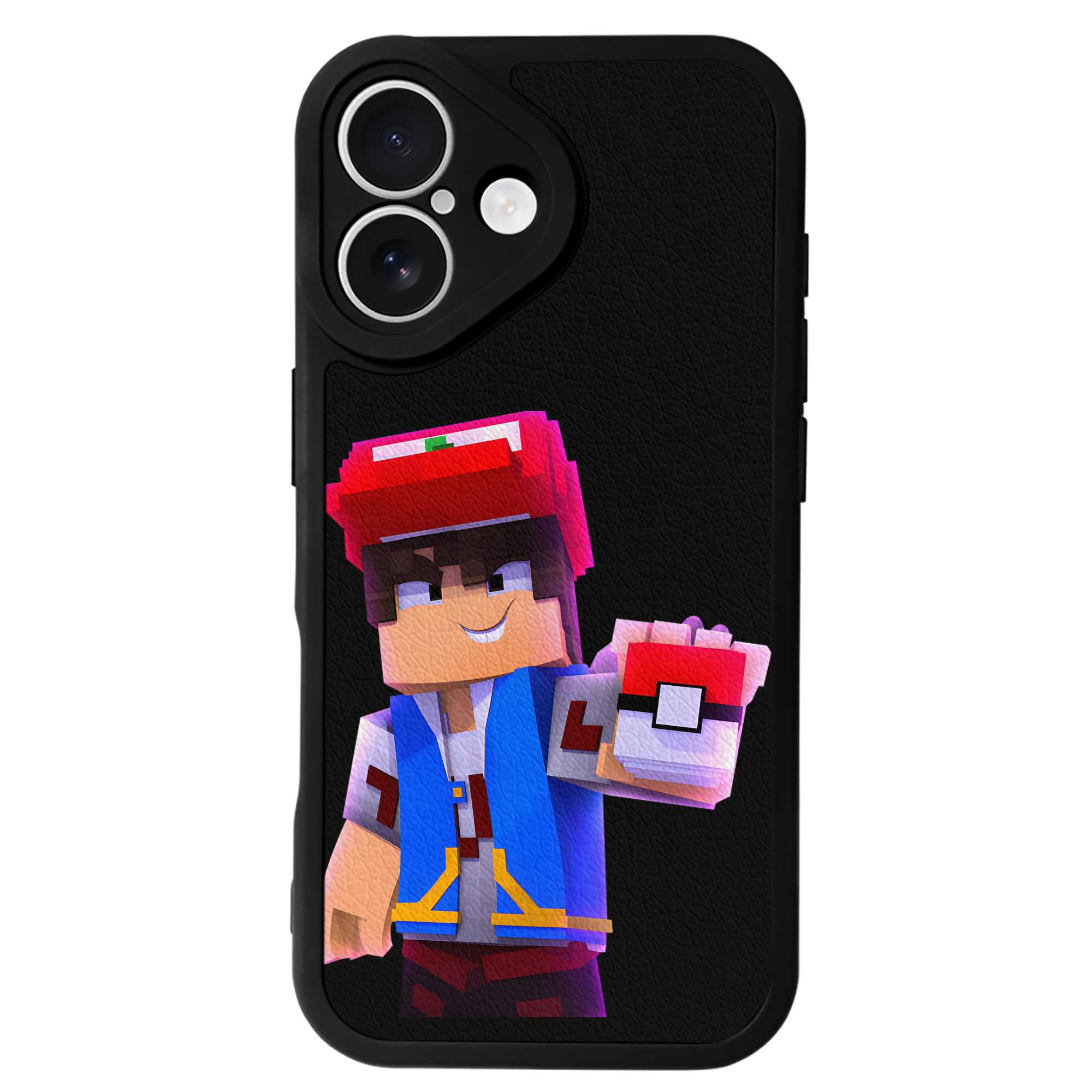 （画像用） マインクラフト ブロックの世界 Minecraft MC Block world 【iPhone 16シリーズ対応】シリコンスマホケース（レザー調） 材質：シリコン